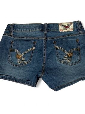 Vintage YMI Y2K Low Rise Embroidered Pocket Denim Shorts